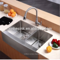 Handmade R10&R15/Zero Radius Stainless Steel Kitchen Sink with Full/Semi Apron Front